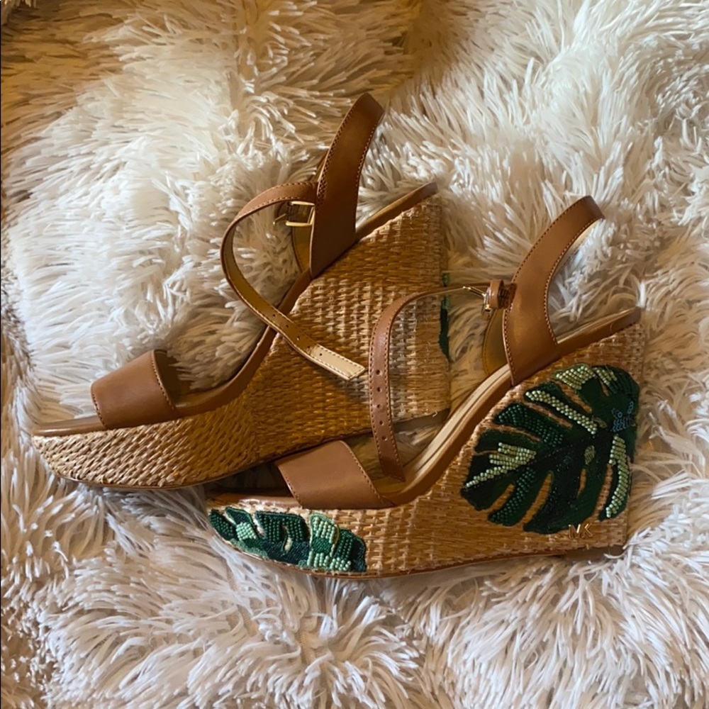Michael Kors Palm Wedges **Never Worn**